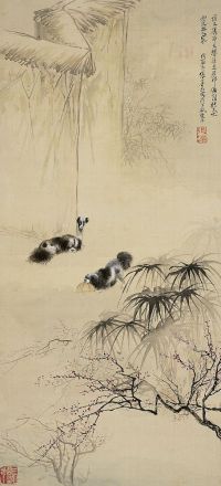 张善孖（1882～1940）犬戏图