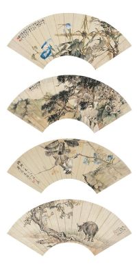 程璋（1869～1938）朱偁（1826～1900）王素（1794～1877）花鸟珍禽图