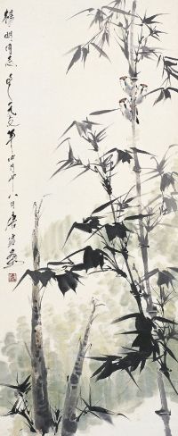 唐云（1910～1993）翠竹小鸟图