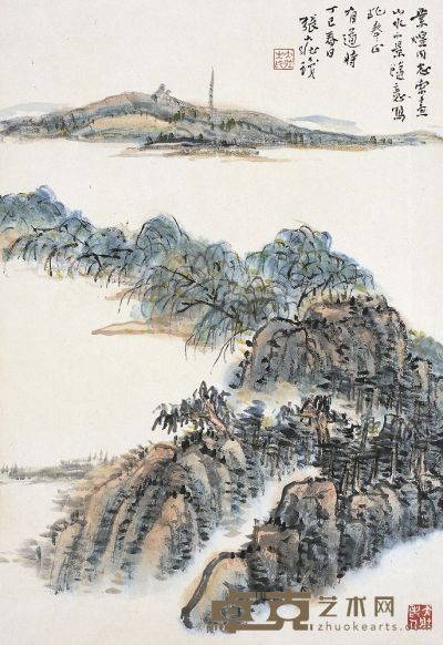 张大壮（1903～1980）春山远眺 