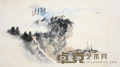 张大千（1899～1983）长夏江寺图 