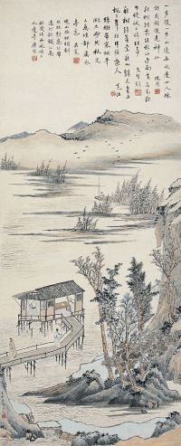 吴谷祥（1848～1903）江亭秋风图