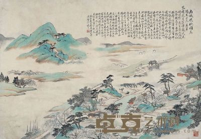 黄山寿（1855～1919）南城晚眺图 
