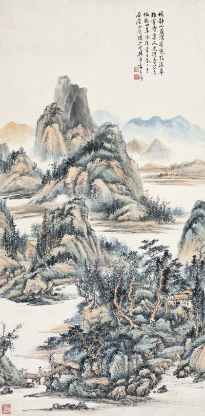 樊浩霖（1885～1962）深山看泉图
