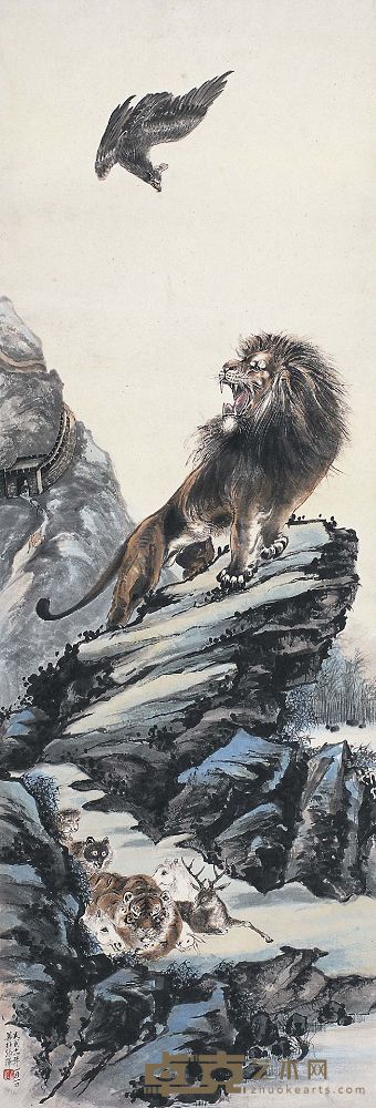 张善孖（1882～1940）醒狮图 