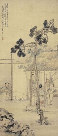 钱慧安（1833～1911）和睦人家图
