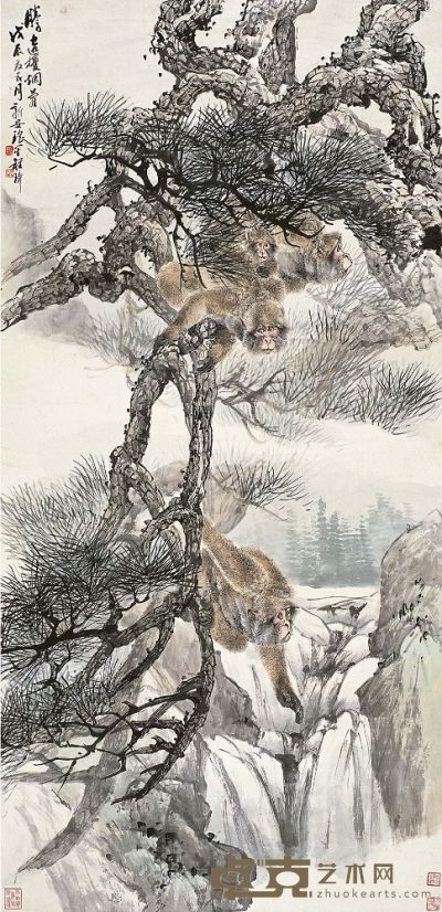 程璋（1869～1938）松猿图 