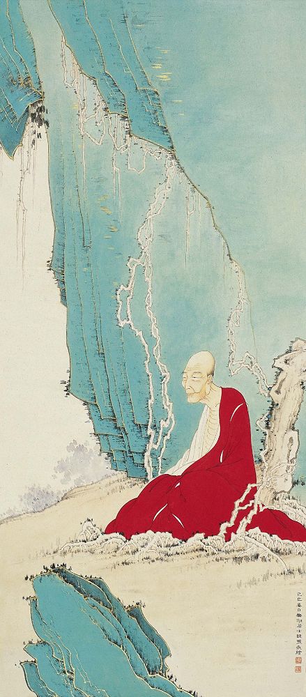 陈缘督(1902～1967)高僧参禅图