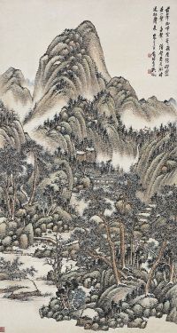 吴征（1878～1949）松山高隐图