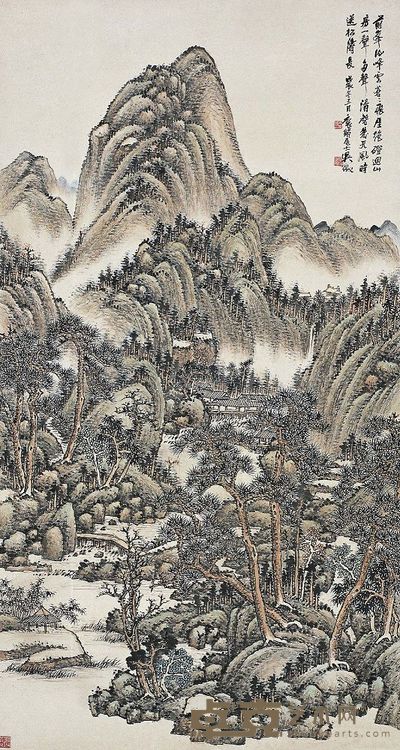 吴征(1878~1949)松山高隐图