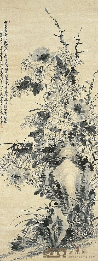 曹庭栋（1699～1785）富贵天香图 