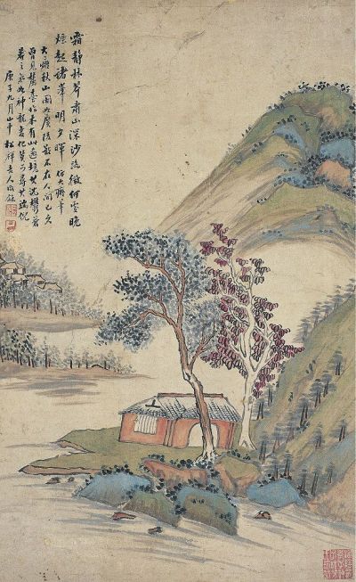 翁同龢（1830～1904） 秋山红树图