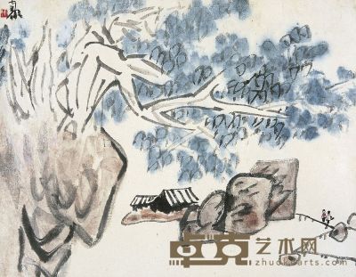 陈子庄（1913～1976）林下小屋 