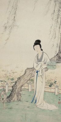 陈少梅（1909～1954）柳阴仕女图