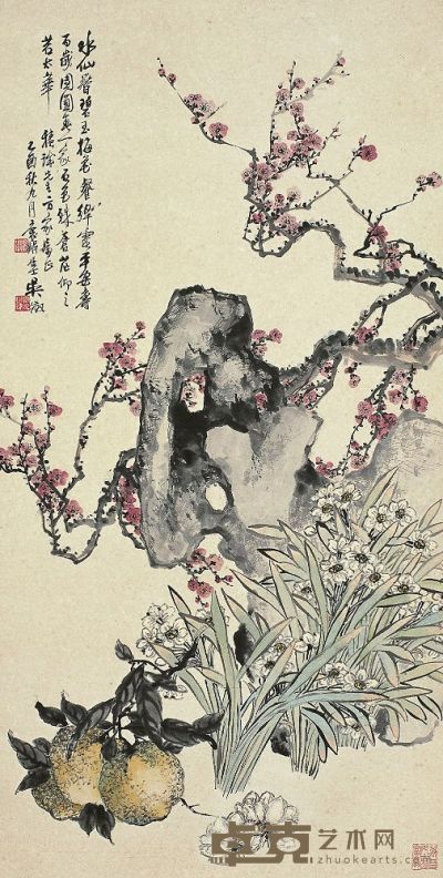 吴征（1878～1949）眉仙祝寿图 