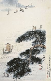 钱松嵒（1899～1985）太湖帆影图