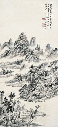 陆恢（1851～1920）春谷云岫图