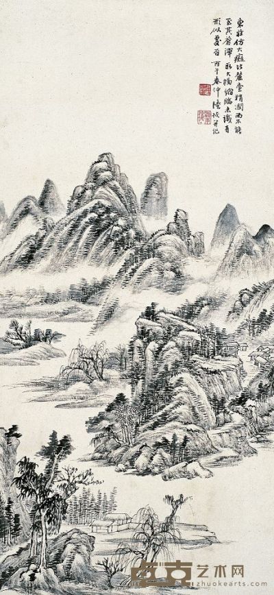 陆恢（1851～1920）春谷云岫图 
