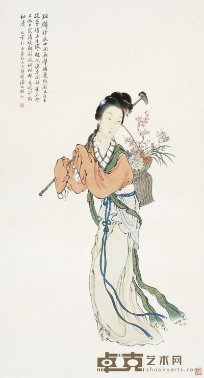 潘振镛（1852～1921）仙姑采花图 