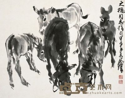 黄胄（1925～1997）五驴图 