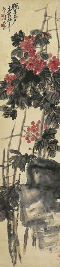 吴昌硕（1844～1927）祝三多图