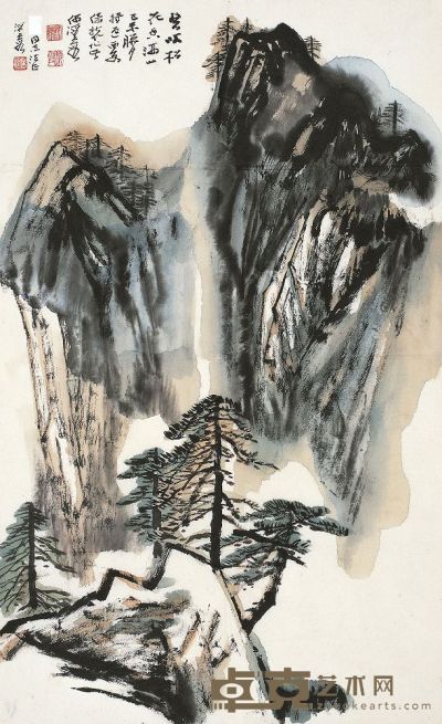 何海霞（1908～1998）天崖松风图 