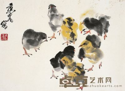黄胄（1925～1997）雏鸡图 
