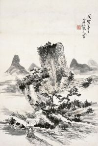 黄宾虹（1865～1955）松山草阁图