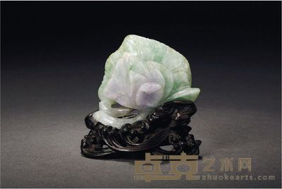 清·翡翠荷叶摆件
