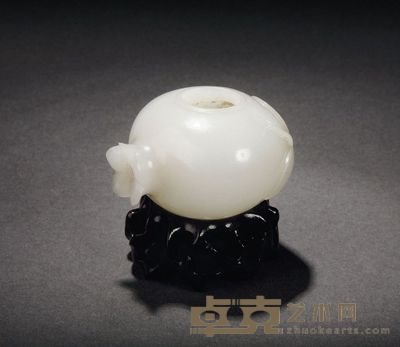 清·白玉雕石榴砚滴