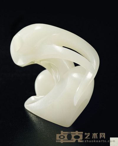 刘忠荣（b.1958) 仕女与猫白玉牌 2005 