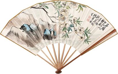 许鼐龢 溪畔桃枝 成扇