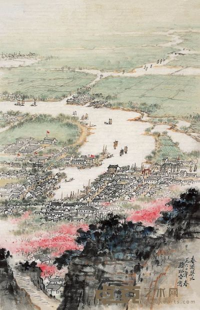 钱松嵒 1960年作 春满琴川 镜心 53.5×34.8cm