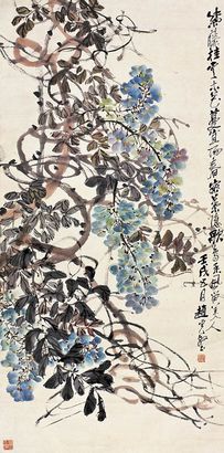 赵云壑 1922年作 紫藤 立轴