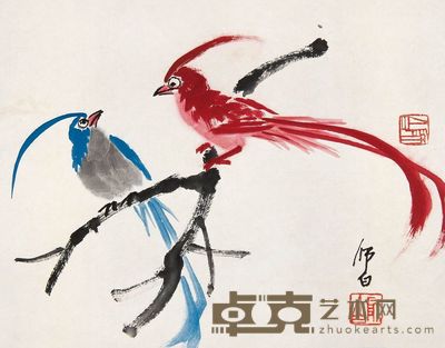 娄师白 富贵鸟 镜心 26×33cm