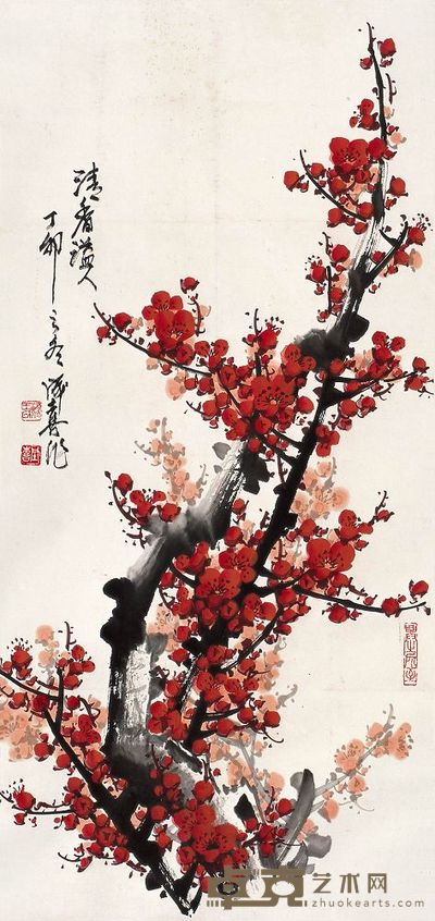 王成喜 1987年作 清香溢人 立轴 96×45cm