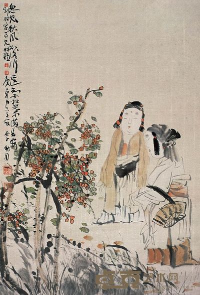 唐勇力 1996年作 人物 立轴 68×46cm