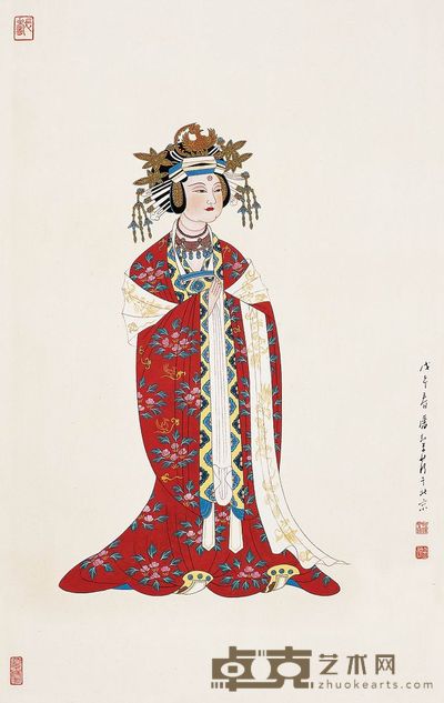 潘絜兹 1978年作 唐代仕女 立轴 82×50cm