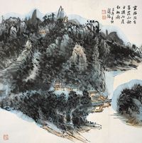 龙瑞 2002年作 百花山 镜心