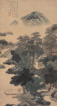 张夕庵 1826年作 山居图 立轴