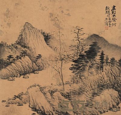 石涛 （款） 望山图 镜心 32×32cm
