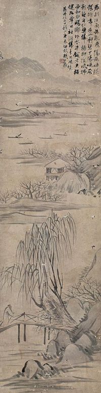 胡公寿 1880年作 山水 立轴