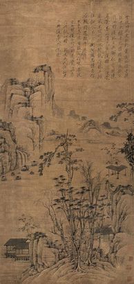 倪瓒 （款） 山水 立轴