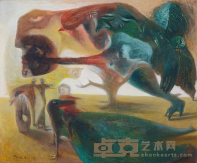 傅庆豊 1993年作 火鸡 60.5×72.5cm