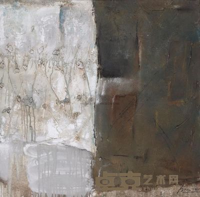 白明 1999年作 物语‧城市景观之五 80×80cm