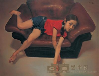 庞茂琨 2003年作 困顿的女孩 91×116cm