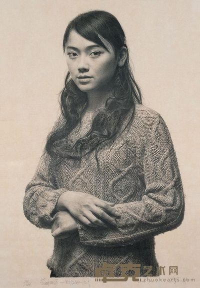 冷军 2005年作 蒙娜莉萨 76×53cm