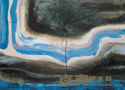 王劼音 1997年作 蓝色幻想曲 57×76cm