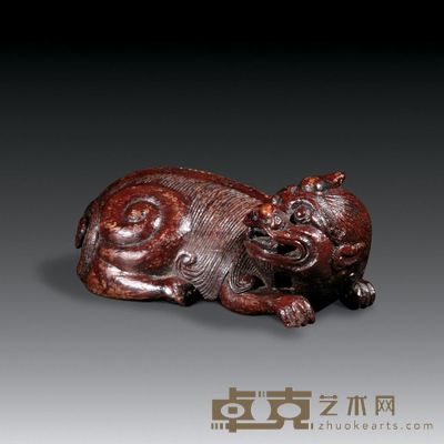清 竹雕瑞兽摆件 长11cm;高4.5cm