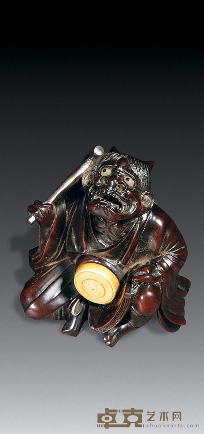 清 黄杨木雕雷神 高7.8cm